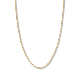 22" Textured Rope Chain Solid 14K Yellow Gold