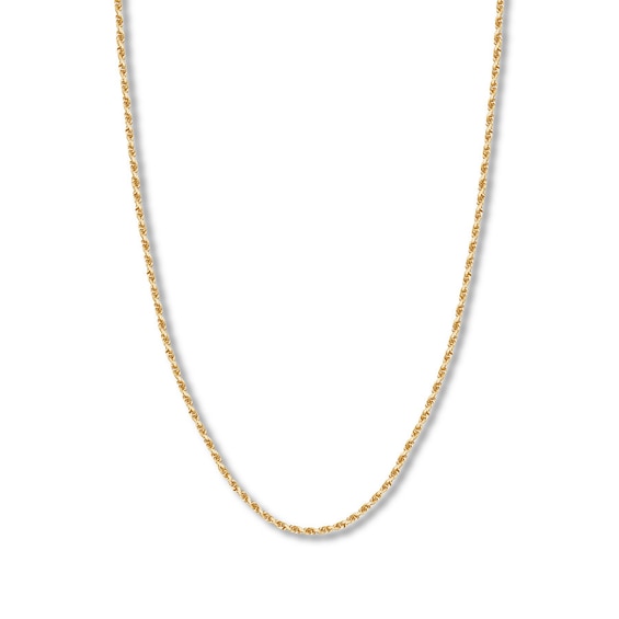 22" Textured Rope Chain Solid 14K Yellow Gold