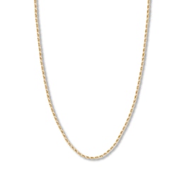 30" Textured Rope Chain Solid 14K Yellow Gold