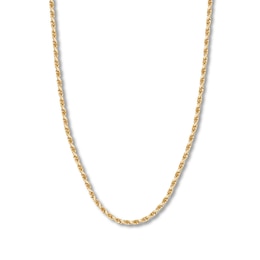 22" Textured Rope Chain Solid 14K Yellow Gold
