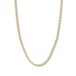 30" Textured Rope Chain Solid 14K Yellow Gold