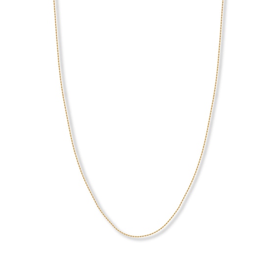 16" Textured Rope Chain Solid 14K Yellow Gold