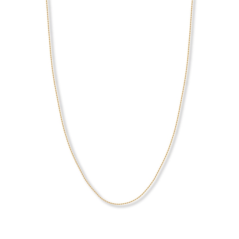 Main Image 1 of 18&quot; Textured Rope Chain Solid 14K Yellow Gold