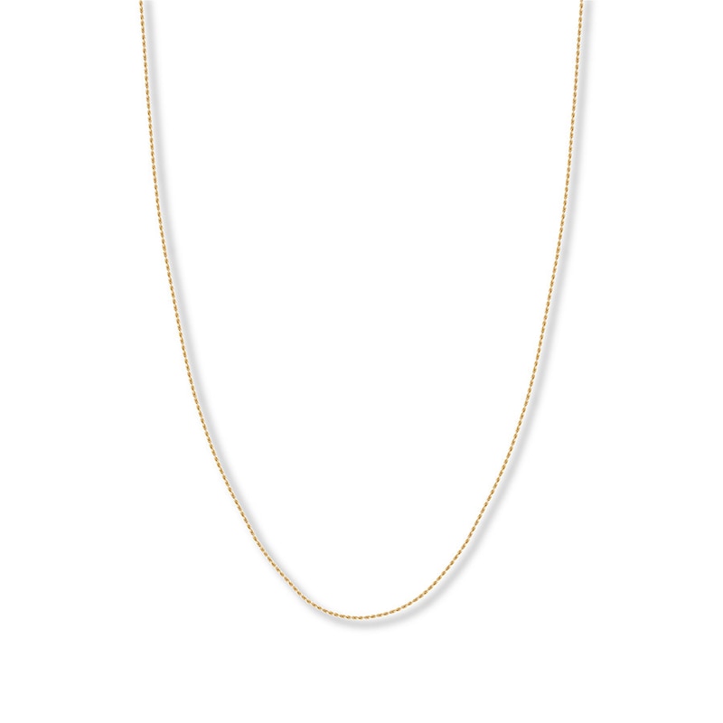Main Image 1 of 30&quot; Textured Rope Chain Solid 14K Yellow Gold