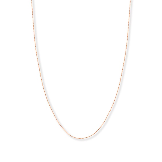 16" Textured Rope Chain Solid 14K Rose Gold Appx. 1.05mm