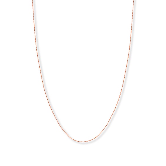 24" Textured Rope Chain Solid 14K Rose Gold Appx. 1.05mm