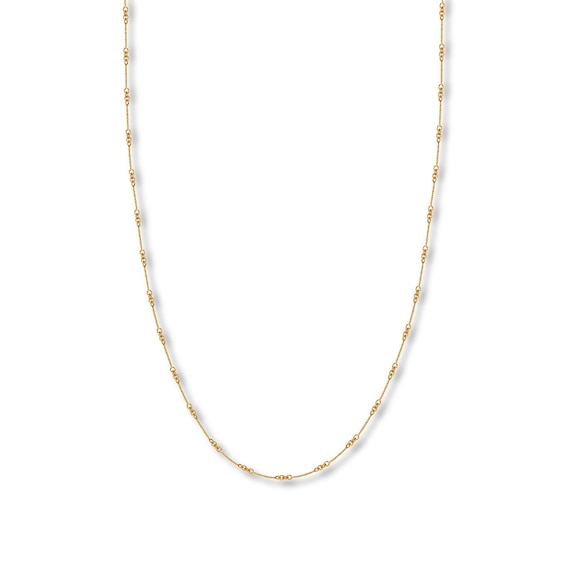 16" Cable Chain Necklace Solid 14K Yellow Gold Appx. .8mm