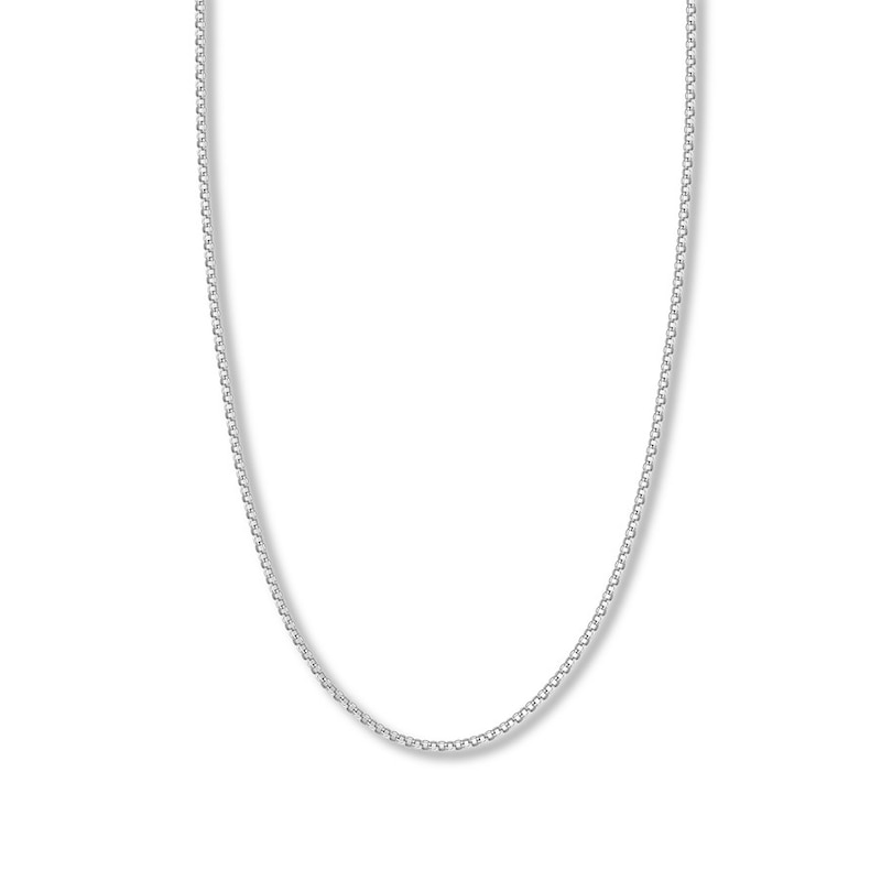 20" Hollow Rolo Chain Necklace 14K White Gold Appx. 2.5mm