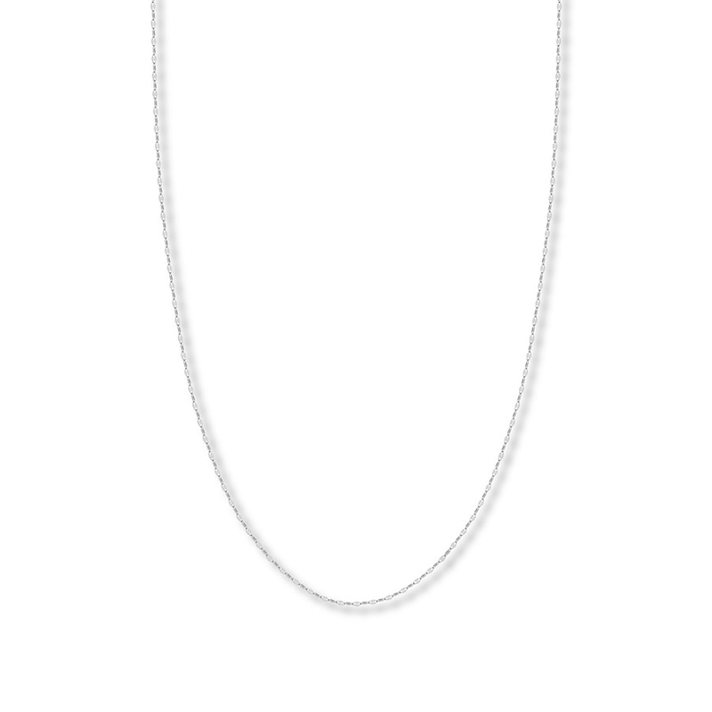 18" Solid Forzatina Chain Necklace 14K White Gold Appx. 1.45mm with 360