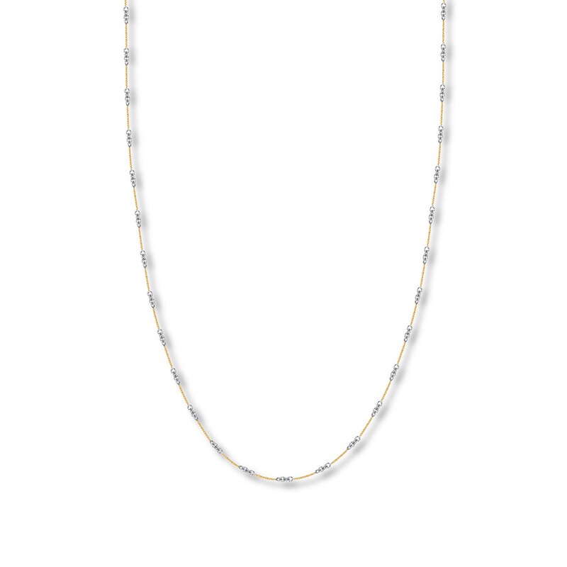 Main Image 1 of 20&quot; Cable Chain Necklace Solid 14K Two-Tone Gold Appx. 1mm