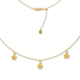 Star Choker Necklace 14K Yellow Gold