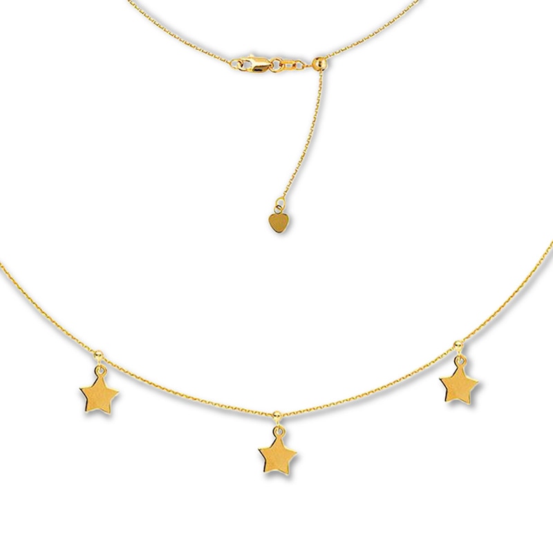 Main Image 1 of Star Choker Necklace 14K Yellow Gold