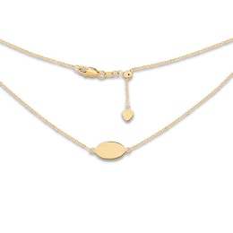 Oval Disc Choker Necklace 14K Yellow Gold