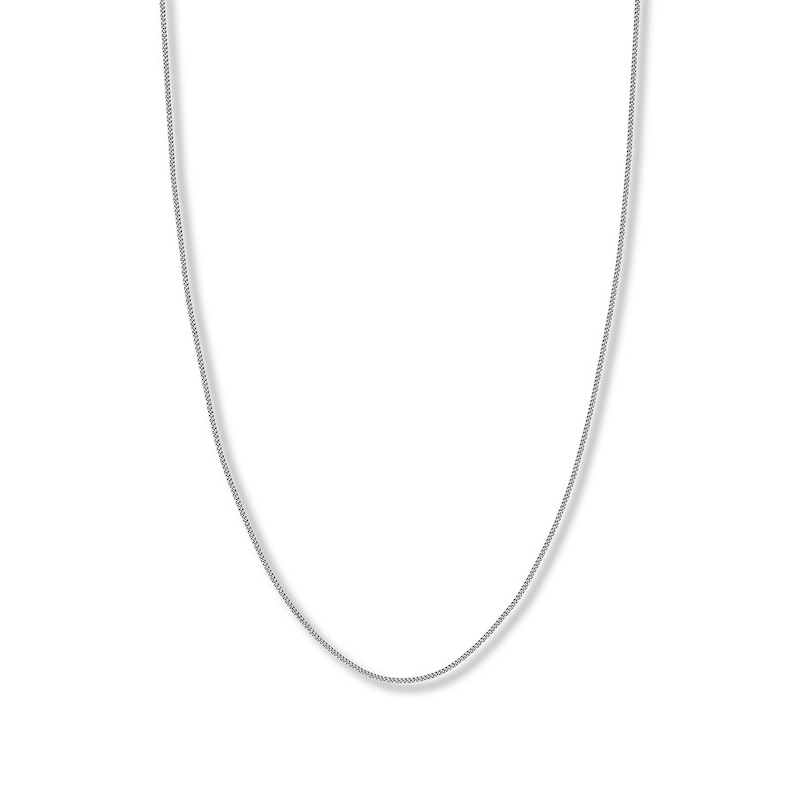 Main Image 1 of 16&quot; Curb Chain Solid 14K White Gold Appx. 1.4mm