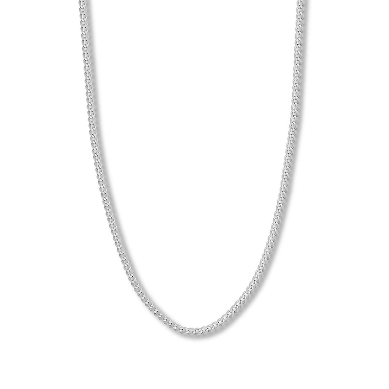 30" Solid Curb Chain 14K White Gold Appx. 4.4mm