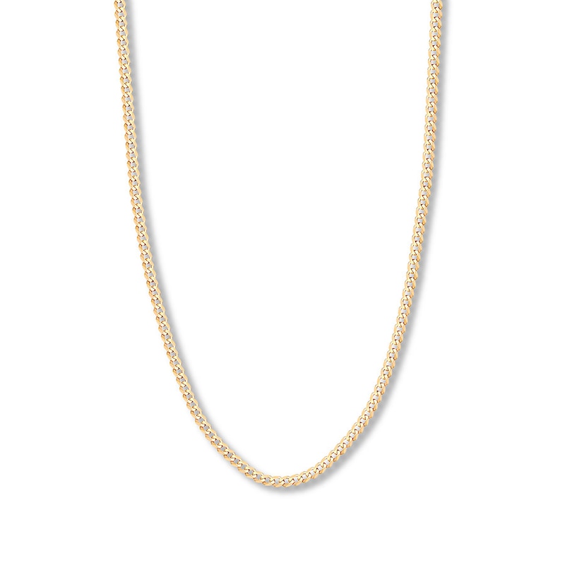 20" Solid Curb Chain 14K Yellow Gold Appx. 4.4mm