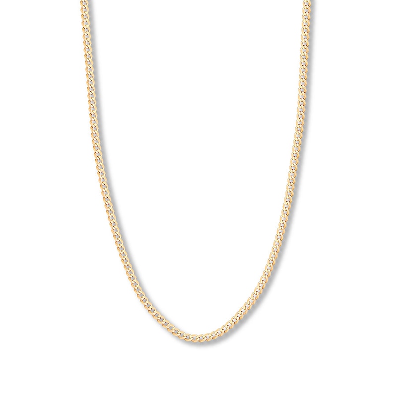 30" Solid Curb Chain 14K Yellow Gold Appx. 4.4mm
