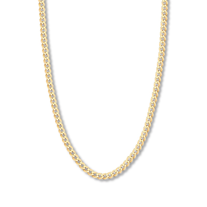 20" Solid Curb Chain 14K Yellow Gold Appx. 6.7mm with 360