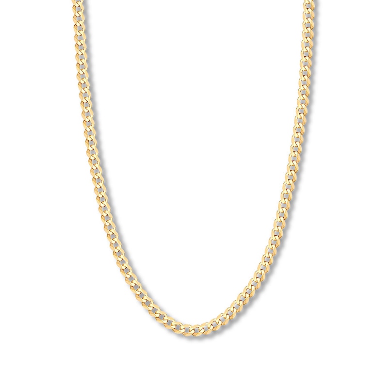 Main Image 1 of 24&quot; Curb Chain Solid 14K Yellow Gold Appx. 6.7mm