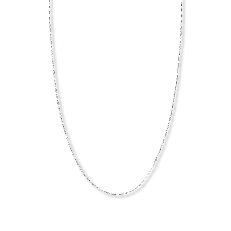 Main Image 1 of 20&quot; Figaro Chain Necklace Solid 14K White Gold Appx. 1.28mm