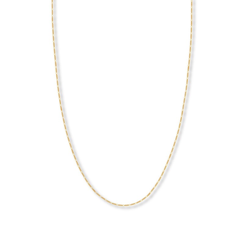 16" Solid Figaro Chain Necklace 14K Yellow Gold Appx. 1.28mm