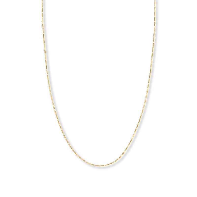 16" Solid Figaro Chain Necklace 14K Yellow Gold Appx. 1.28mm