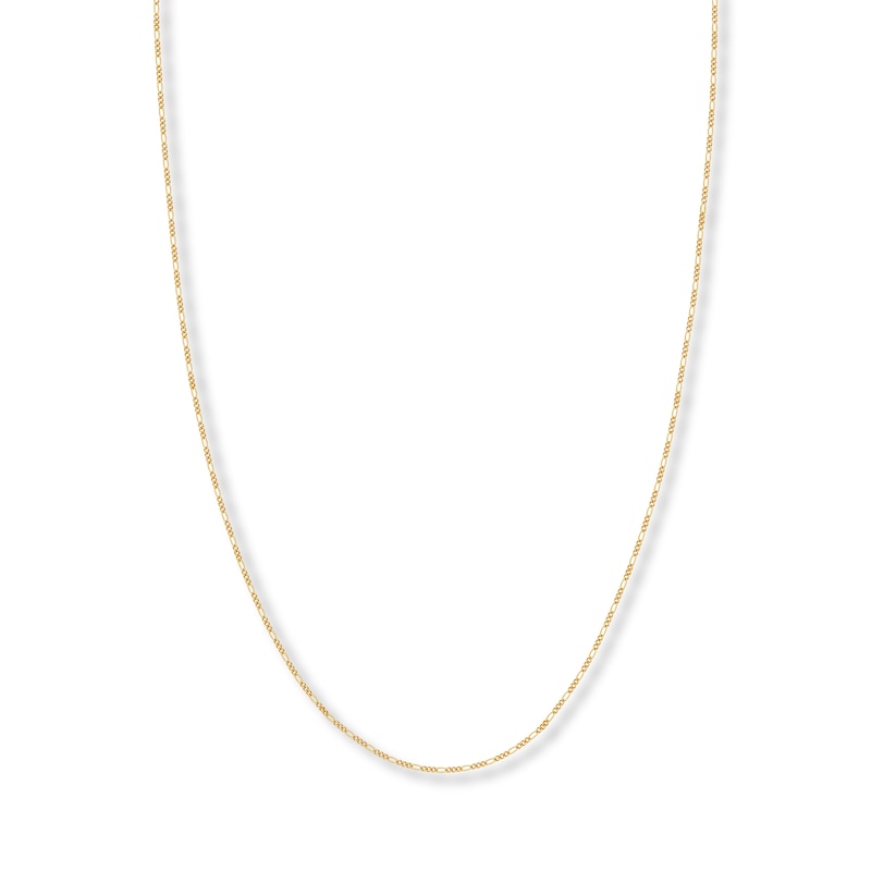 18" Solid Figaro Chain Necklace 14K Yellow Gold Appx. 1.28mm