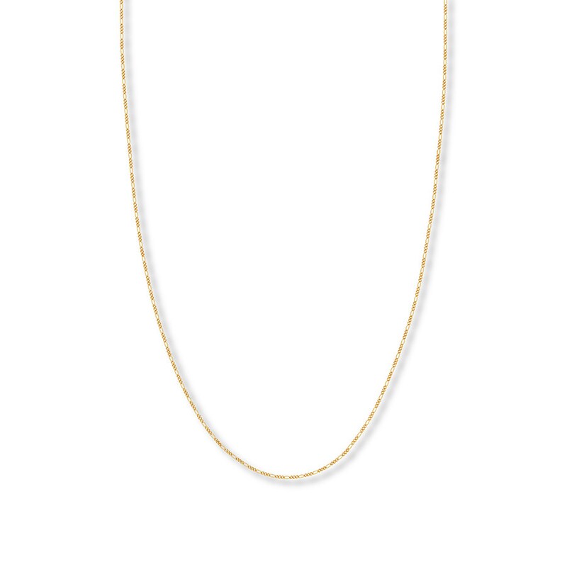 20" Solid Figaro Chain Necklace 14K Yellow Gold Appx. 1.28mm