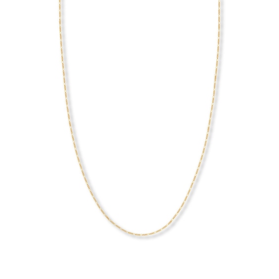 24" Figaro Chain Necklace Solid 14K Yellow Gold Appx. 1.28mm