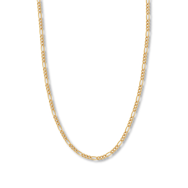 18" Solid Figaro Chain Necklace 14K Yellow Gold Appx. 3.9mm
