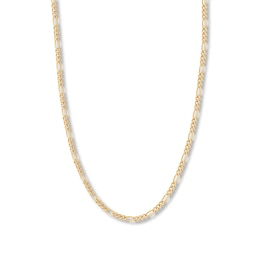 22&quot; Solid Figaro Chain Necklace 14K Yellow Gold Appx. 3.9mm