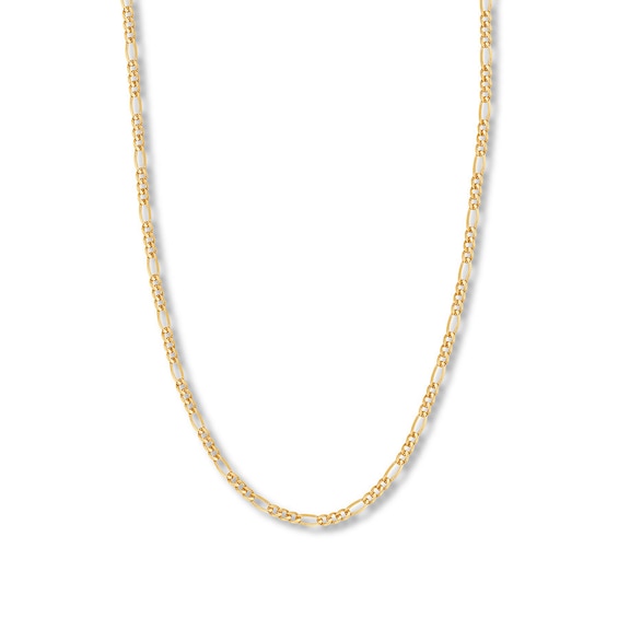 22" Figaro Chain Necklace Solid 14K Yellow Gold Appx. 3.9mm