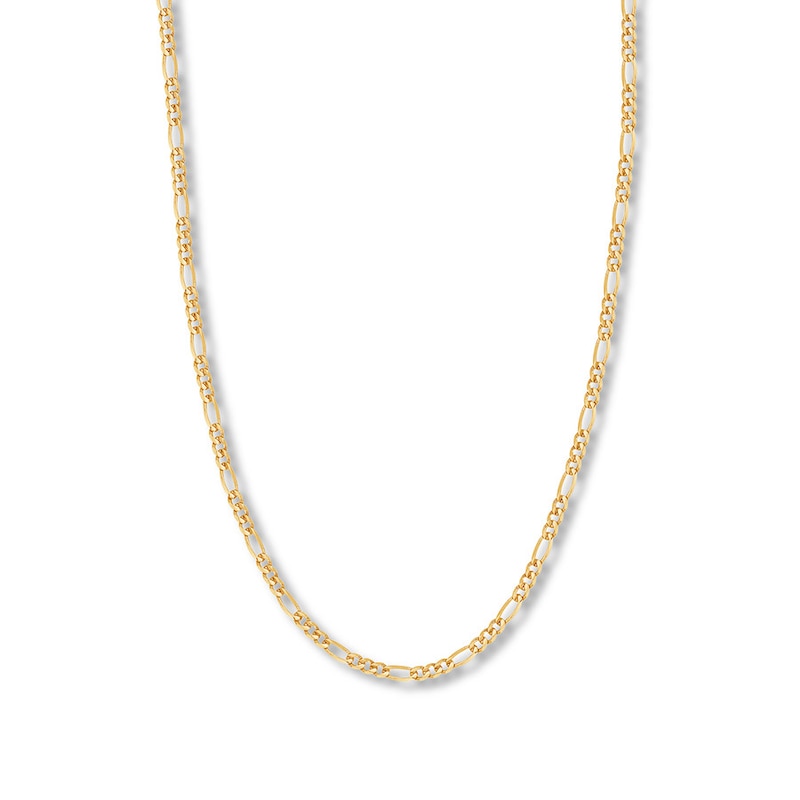 Main Image 1 of 22&quot; Figaro Chain Necklace Solid 14K Yellow Gold Appx. 3.9mm
