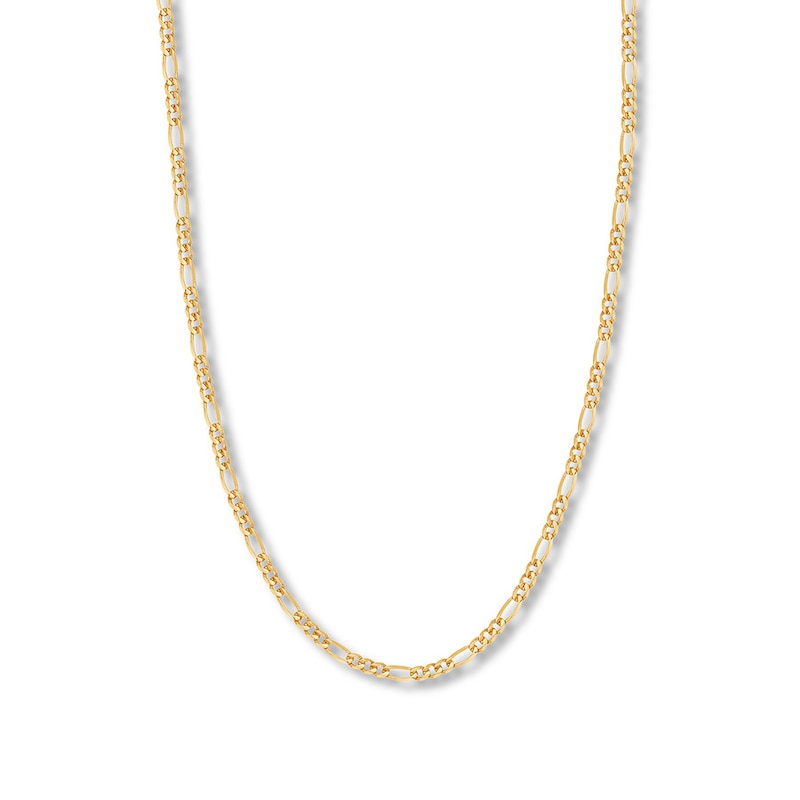 24" Solid Figaro Chain Necklace 14K Yellow Gold Appx. 3.9mm