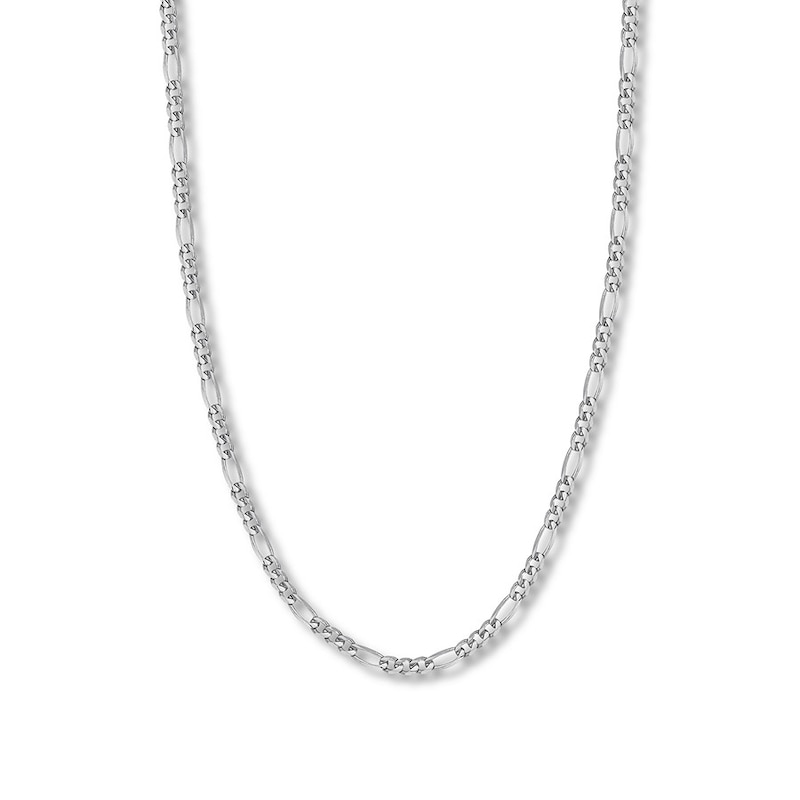 Main Image 1 of 24&quot; Figaro Link Chain Solid 14K White Gold Appx. 4.7mm