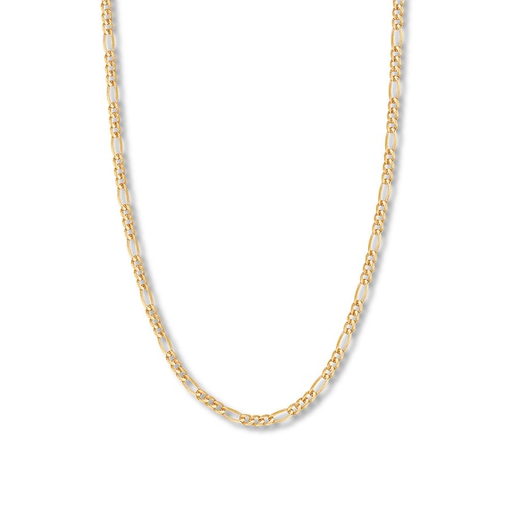 22" Figaro Link Chain Solid 14K Yellow Gold Appx. 4.7mm