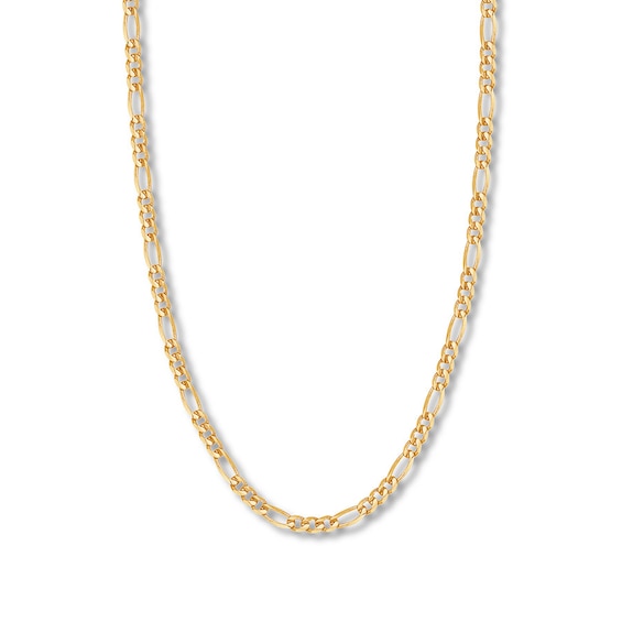 22" Figaro Link Chain Solid 14K Yellow Gold Appx. 5.8mm