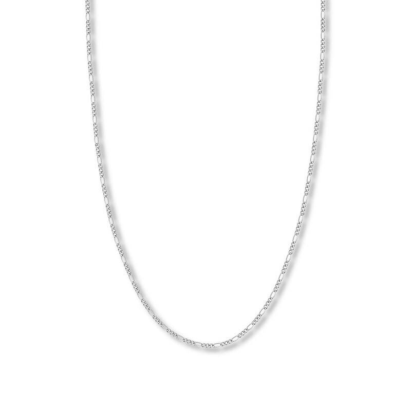 Main Image 1 of 18&quot; Figaro Link Chain Solid 14K White Gold Appx. 2.36mm