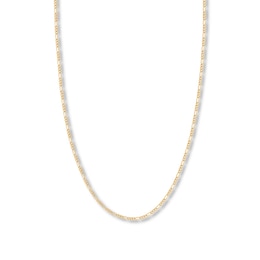 18&quot; Figaro Chain Necklace Solid 14K Yellow Gold Appx. 2.36mm