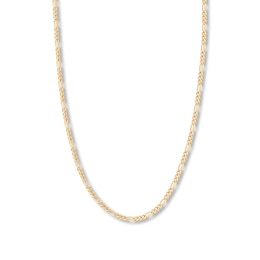 24&quot; Figaro Chain Necklace Solid 14K Yellow Gold Appx. 3.2mm