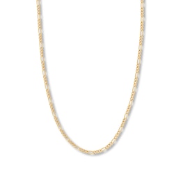 18" Figaro Chain Necklace Solid 14K Yellow Gold Appx. 3.2mm