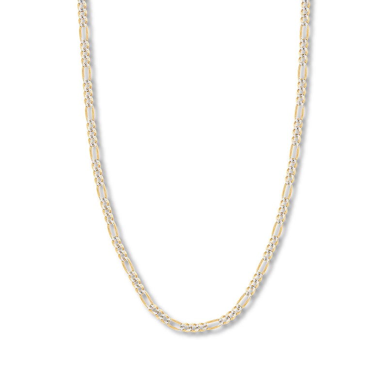 20" Solid Figaro Chain Necklace 14K Two-Tone Gold Appx. 4.75mm