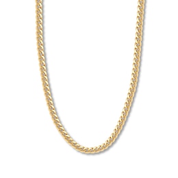 22&quot; Solid Cuban Chain Necklace 14K Yellow Gold Appx. 7.3mm