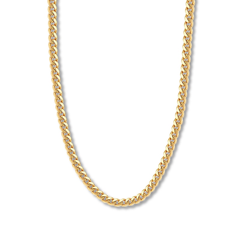 22" Solid Cuban Chain Necklace 14K Yellow Gold Appx. 7.3mm