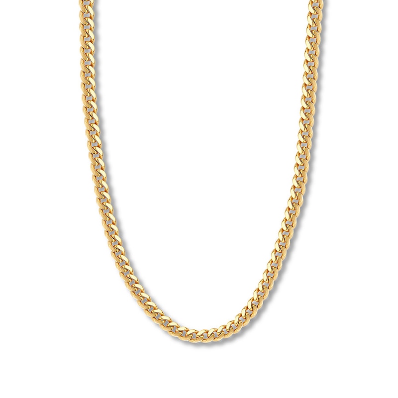 Main Image 1 of 22&quot; Cuban Chain Necklace Solid 14K Yellow Gold Appx. 7.3mm
