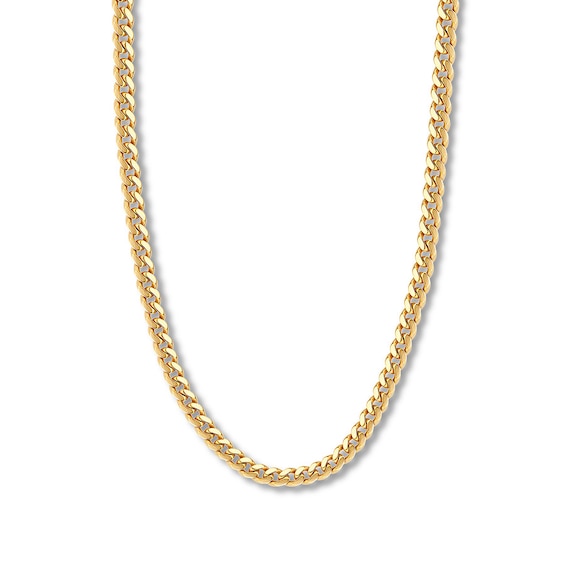 24" Cuban Chain Necklace Solid 14K Yellow Gold Appx. 7.3mm