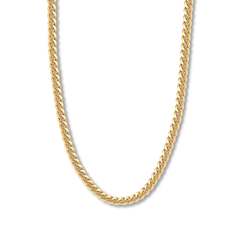 Main Image 1 of 24&quot; Cuban Chain Necklace Solid 14K Yellow Gold Appx. 7.3mm