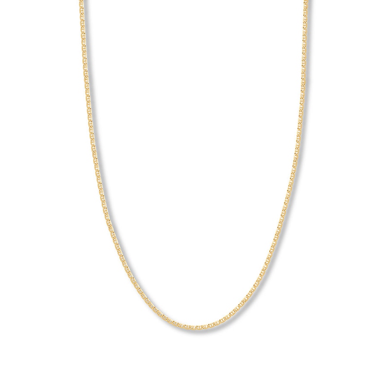24" Solid Mariner Chain 14K Yellow Gold 3mm