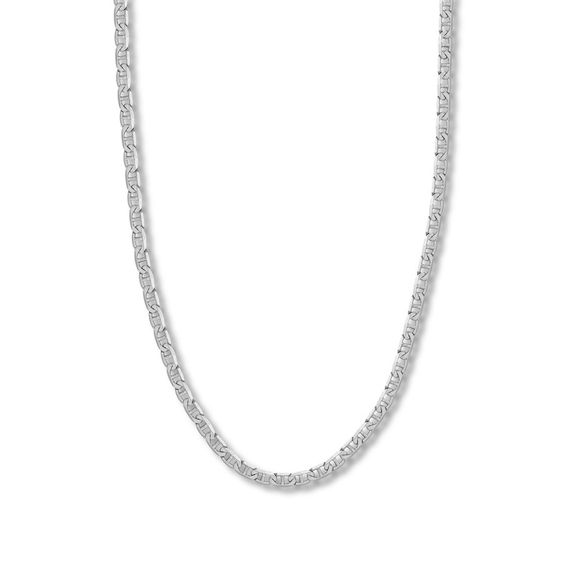 Main Image 1 of 30&quot; Mariner Link Chain Solid 14K White Gold 5.6mm