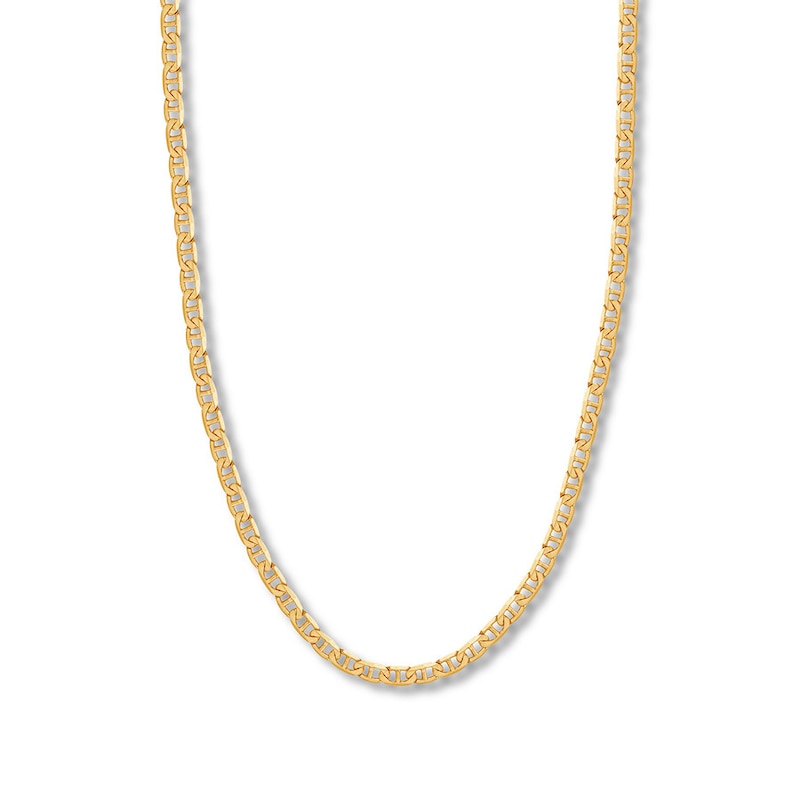 22" Solid Mariner Link Chain 14K Yellow Gold 5.6mm